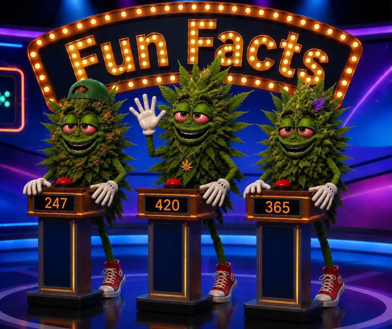 Buddie celebrating cannabis fun facts